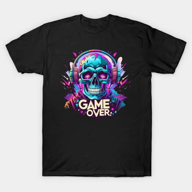 Game Over Skeleton DJ! T-Shirt by SocietyTwentyThree